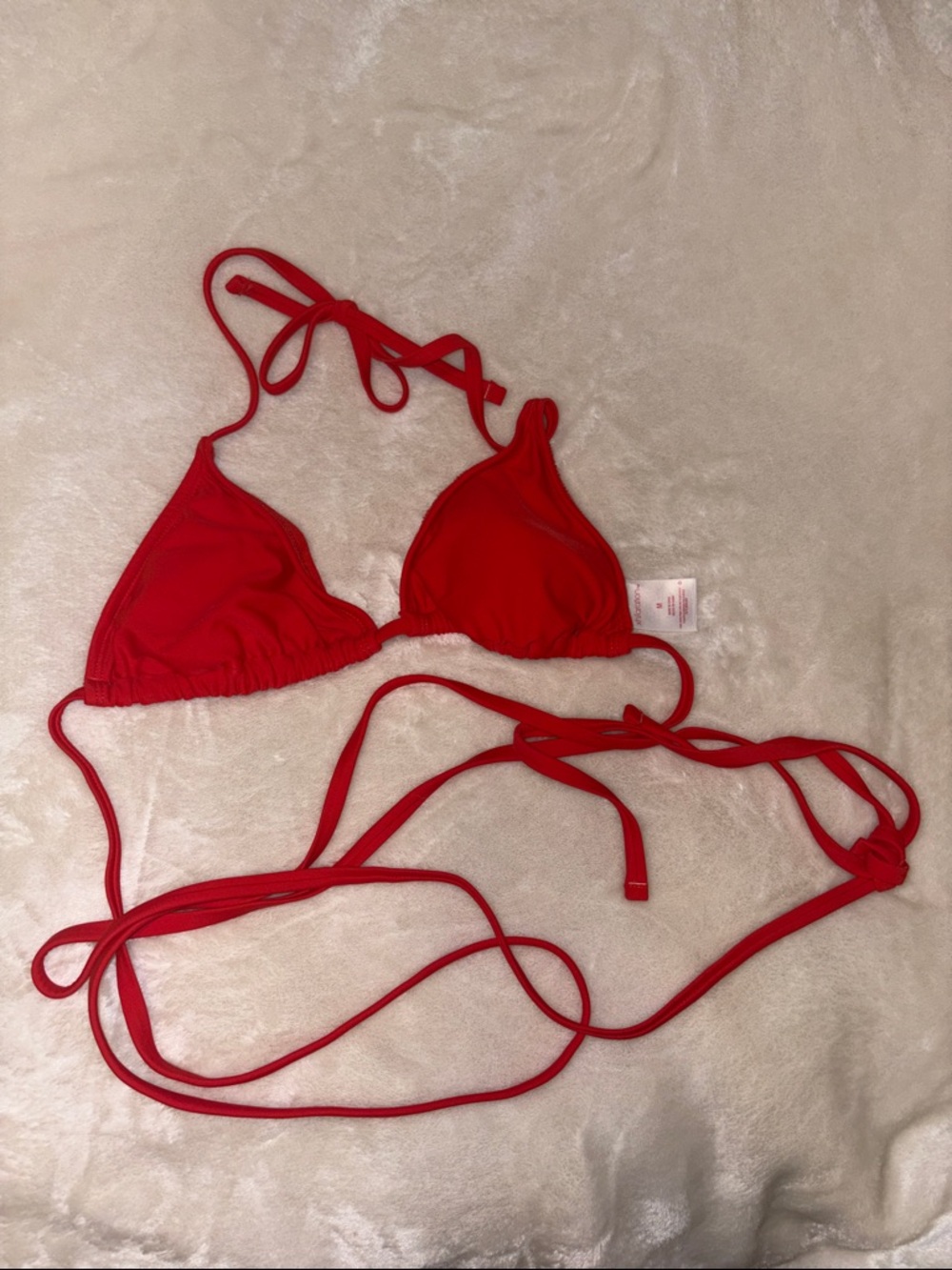 Red Triangle Wrap Around String Bikini Top